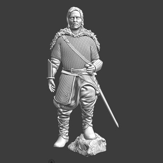 medieval slavic lord - resting pose northern crusades miniatures Tabletop Characters & Creatures Historical Universe printable ancient knight model soldier wargaming warrior miniature tabletop toysoldier chainmail 28mm baltic 3d print model - Mito3D