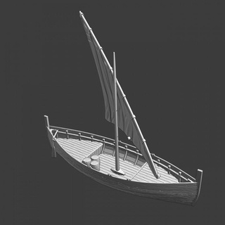 medieval fishing boat - large version northern crusades miniatures Tabletop Characters & Creatures Historical Universe Vehicles Machines printable model ship vessel wargaming miniature tabletop 28mm nordic merchant scenery hunting sail sailboat baltic civilian 3d print model - Mito3D