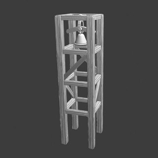 sencillo medieval campana torre Norte cruzadas miniaturas mesa caracteres criaturas histórico universo 3D imprimible terreno antiguo figura modelo juego guerra Iglesia 28mm paisaje 3d print model - Mito3D