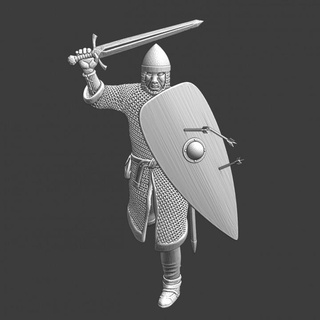early medieval crusader knight charging northern crusades miniatures Tabletop Characters & Creatures Historical Universe battle figure model soldier wargaming miniature tabletop infantry toysoldier 28mm scenery swordsman 3d print model - Mito3D