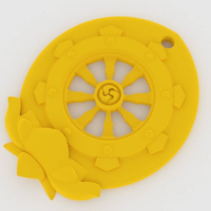 dharma roda dharmachakra chaveiro moda acessórios budismo zen budista dharmawheel 3D print model - Mito3D