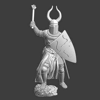 medieval teutonic knight - horned crest northern crusades miniatures Tabletop Characters & Creatures Historical Universe figurine model soldier wargaming warrior miniature german tabletop order infantry 28mm baltic crusader 3d print model - Mito3D