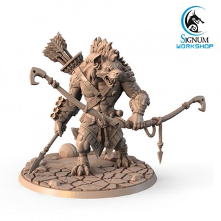 chima Aigle œil signature atelier table personnages créatures fantaisie univers archer donjons miniatures ranger scout tribu ttrpg gnolle présupporté 3d print model - Mito3D