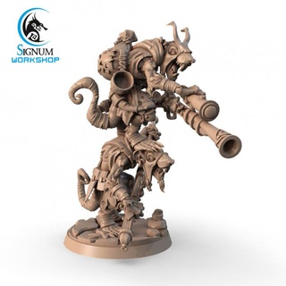 hayran yağmacılar işaret atölye masaüstü karakterler yaratıklar fantezi Evren Zindanlar minyatürler bekçi Skaven topçu kabile ttrpg Ratfolk önceden desteklenen 3d print model - Mito3D