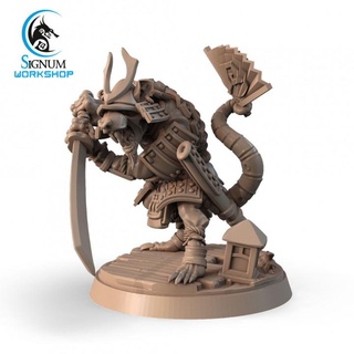 Yoshinori batı rüzgar işaret atölye masaüstü karakterler yaratıklar fantezi Evren Zindanlar minyatürler kılıç savaşçı samuray Skaven kabile ttrpg Ratfolk önceden desteklenen 3d print model - Mito3D