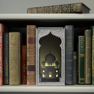 oriental booknooks crosslances Home & Garden Office Bookends Bookmarks book bookend fantasy temple arabic supportless indian one thousand library arabian aladin nights rendering librarian 3d print model - Mito3D