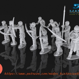 erken Haçlı seferi Hıristiyan okçular savaş ayı stüdyolar masaüstü karakterler yaratıklar tarihi Evren Ortaçağa ait 28mm destan seferleri ağası oyunlar selamlamak Sezar 3d print model - Mito3D