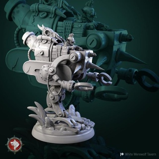 mecánico duende pre supported blanco hombre lobo taberna mesa caracteres criaturas fantasía universo criatura Guau dnd 3d print model - Mito3D