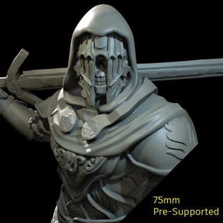 dark knight v2 75mm jeremy smith Tabletop Characters & Creatures Fantasy Universe creature monster undead warrior evil darkknight 3d print model - Mito3D