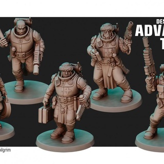 progredire squadra jukko tavolo personaggi creature Sci Fi universo fanteria gioco guerra falchi deserto pellegrino rosso 3d print model - Mito3D