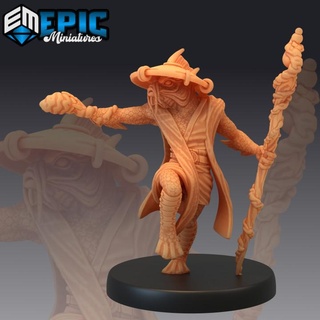 fish folk koi tribe monk male fighter japanese dynasty epic-miniatures fantasy medieval monster rpg warhammer sla enemy tabletop dungeon dnd pathfinder npc pre-supported supported pre 3d print model - Mito3D