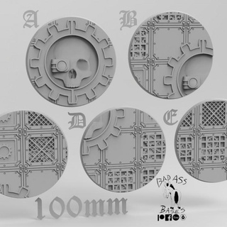 100mm stompers mars badassbases Tabletop accessories 40k knight imperial base wh40k bases 3d print model - Mito3D