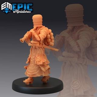 basket monk flute katana sword master male fighter japanese dynasty epic-miniatures basket fantasy fighter flute japanese master medieval monk monster rpg sword warhammer sla male dynasty enemy tabletop katana dungeon dnd pathfinder npc pre-supported supported pre  3d print model - Mito3D
