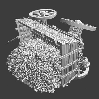 medieval destroyed supply wagon - grain northern crusades miniatures Tabletop Characters & Creatures Historical Universe 3D Printable Terrain printable model miniature cart 28mm crusader damaged turned teutonic logistics 3d print model - Mito3D