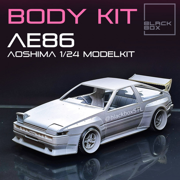 kit corpo ae86 aoshima 1 24th modelo black box miniatures stl RC carros corrida rc hotwheels inicial d caixa preta deriva trueno tomica rcdrift d1gp 3D print model - Mito3D