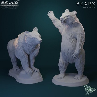 oso bella noche minis mesa caracteres criaturas fantasía universo animal bestia criatura compañero baratija misceláneo osos 3d print model - Mito3D
