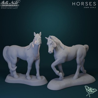 caballos bella noche minis mesa caracteres criaturas fantasía universo animal bestia criatura granja caballo compañero compañeros 3d print model - Mito3D