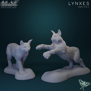 lynx Bella nuit minis table personnages créatures fantaisie univers bête chat créature ferme sauvage compagnon félin Lynx compagnons 3d print model - Mito3D