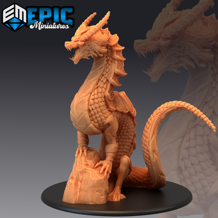 efsanevi akciğer Ejderha oryantal Drake çöl karşılaşma epic miniatures fantezi Ortaçağa ait canavar rpg Warhammer sla düşman masaüstü zindan dnd yol bulucu npc pre supported destekli ön 3D print model - Mito3D