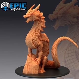 legendary lung dragon oriental drake desert encounter epic-miniatures fantasy medieval monster rpg warhammer sla enemy tabletop dungeon dnd pathfinder npc pre-supported supported pre 3d print model - Mito3D