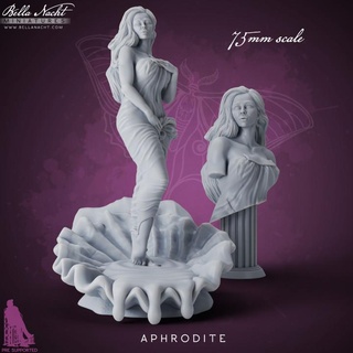 Aphrodite Célibataire figure buste 75mm Bella nuit minis table personnages créatures fantaisie univers femelle Dieu déesse grec romain Vénus femme étouffant beauté 75 panthéon 3d print model - Mito3D