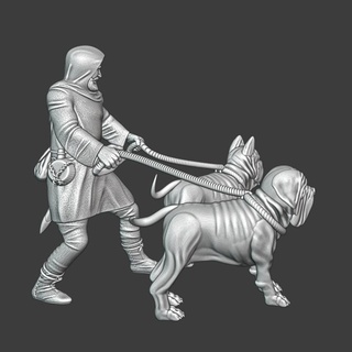 medieval dogs war - attack northern crusades miniatures Tabletop Characters & Creatures Historical Universe dog guard model soldier wargaming watch figures miniature charge infantry 28mm scenery tamer peasant 3d print model - Mito3D