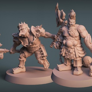 azer iron dwarfs pack imp3dsion Tabletop Characters & Creatures Fantasy Universe metal rpg fire dungeonsanddragons d&d dnd enanos 3d print model - Mito3D