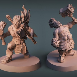 azer iron dwarfs pack imp3dsion Tabletop Characters & Creatures Fantasy Universe rpg fire dwarf dungeonsanddragons d&d dnd moria enanos 3d print model - Mito3D
