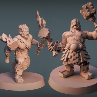 azer fer nains pack imp3dsion table personnages créatures fantaisie univers rpg Feu bruyant nain donjons Dragons dnd années 3d print model - Mito3D