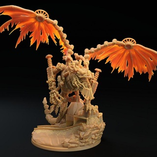 train dragon - presupported trappers lodge Tabletop Characters & Creatures Fantasy Universe engine beast boss creature fantasy metal monster wild flying steam spaghetti west winged western construct artificer 3d print model - Mito3D