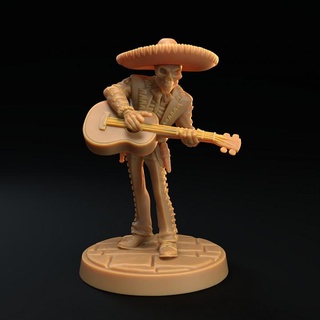 muertos mariachi - supported dragon trappers lodge Tabletop Characters & Creatures Fantasy Universe bass guitar music violin character dead trumpet band sombrero viola bard western spellcaster skeletons accordian 3d print model - Mito3D