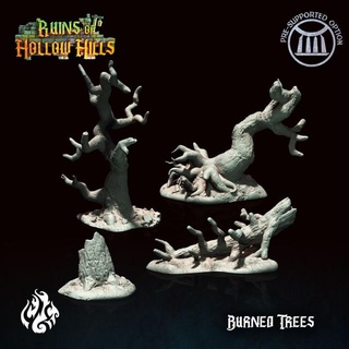 burned trees - ruins hollow hills crippled god foundry Tabletop 3D Printable Terrain Fantasy accessories fantasy kickstarter rpg wargames logs dnd scenery pathfinder tabletopgames cgf hollowhills scorched 3d print model - Mito3D
