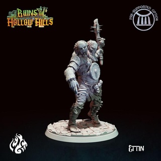 ettin - ruins hollow hills crippled god foundry Tabletop Characters & Creatures Fantasy Universe fantasy giant kickstarter monster rpg wargames ogre dnd pathfinder tabletopgames cgf hollowhills 3d print model - Mito3D