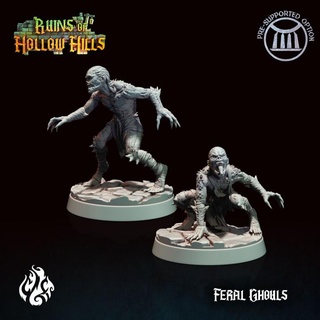feral ghouls - ruins hollow hills crippled god foundry Tabletop Characters & Creatures Fantasy Universe claws fantasy kickstarter rpg undead wargames zombie dnd pathfinder tabletopgames cgf hollowhills 3d print model - Mito3D