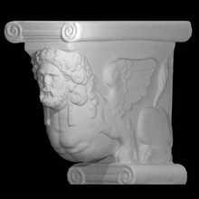 sphinx shaped corbel abbey flone belgium scan 3d print model - Mito3D