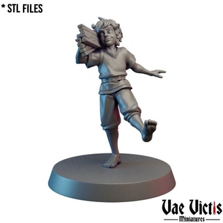 young worker pre-supported vae victis miniatures Tabletop Characters & Creatures Fantasy Universe fantasy rpg wood child tabletop villager carpenter dnd apprentice artisan supported 3d print model - Mito3D