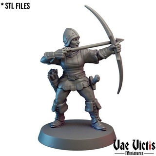 village guard 09 pre-supported vae victis miniatures Tabletop Characters & Creatures Fantasy Universe archer city fantasy rpg watch woman tabletop dnd supported 3d print model - Mito3D