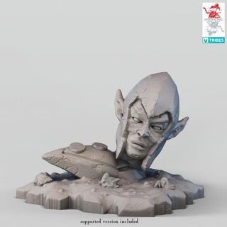 ancient elven statue remains 2moronic miniatures Tabletop 3D Printable Terrain Fantasy board dragons dungeons elf fantasy game rpg terrain tabletop elves d&d dnd scenery pathfinder 5e pre-supported 2e 3d print model - Mito3D
