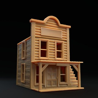 modular western building dragon trappers lodge Tabletop Characters & Creatures Historical Universe 3D Printable Terrain buildings city desert fdm prop terrain wild spaghetti town west cowboy playable settlement storefront 3d print model - Mito3D