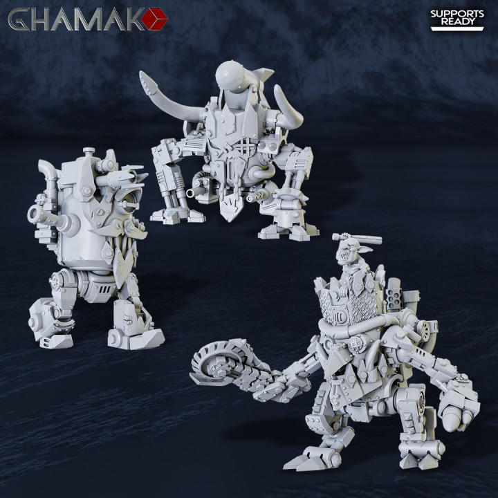 killa kans squad ghamak Tabletop Characters & Creatures Sci-Fi Universe Vehicles Machines 40k dark grim orc war warhammer steampunk hammer scifi orcs western orks 40000 wh grimdark redneck orksci-fi 3D print model - Mito3D