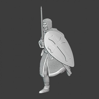 medieval infantryman running northern crusades miniatures Tabletop Characters & Creatures Historical Universe print battle figure model shield wargaming warrior infantry templar 28mm teutonic 3d print model - Mito3D