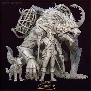 beast merchant great grimoire creature dog monster wolf cage staff 32mm shepherd druid trade market 35m 3d print model - Mito3D