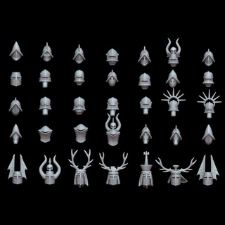 sd's ultimate head pack 20 saint decent Tabletop Characters & Creatures Fantasy Universe helmets sallet morion froghelm 3d print model - Mito3D