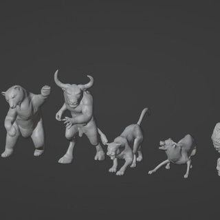 animal pack goodcat3d table personnages créatures fantaisie univers ours afficher Jeu mythique hibou Scorpion Loup sculpter minotaure Montagne Lion puma porc 3d print model - Mito3D