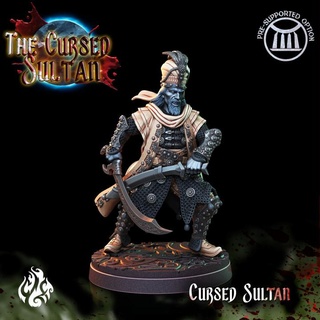 cursed sultan crippled god foundry  Tabletop Tabletop Characters & Creatures Fantasy Universe Tabletop Tabletop Characters & Creatures fantasy god king rpg undead vampire wargames warrior scimitar patreon dnd sultan pathfinder tabletopgames cursed foundry crippled cgf  3d print model - Mito3D
