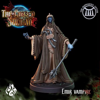 emir vampire crippled god foundry Tabletop Characters & Creatures Fantasy Universe fantasy rpg undead wargames sand mace round east patreon dnd sultan pathfinder tabletopgames cursed robes cgf 3d print model - Mito3D