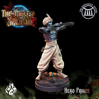 héros prince estropié Dieu fonderie table personnages créatures fantaisie univers jeux guerre guerrier cimeterre Patreon dnd sultan maudit Perse cgf Aladdin 3d print model - Mito3D