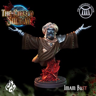 imam vampire bust version crippled god foundry Tabletop Characters & Creatures Fantasy Universe Fan Art Busts display fantasy rpg undead wargames patreon dnd sultan pathfinder tabletopgames cursed spellcaster cgf 3d print model - Mito3D
