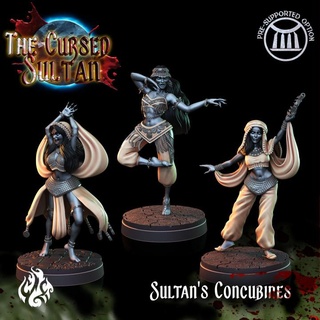 sultan's concubines crippled god foundry Tabletop Characters & Creatures Fantasy Universe fantasy female monster rpg undead wargames patreon assassins dnd sultan dancers tabletopgames cursed vampires 3d print model - Mito3D