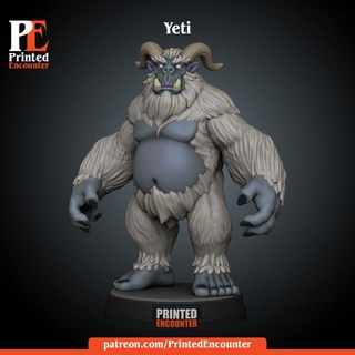 yeti printed encounter  Tabletop Tabletop Characters & Creatures Fantasy Universe Tabletop Tabletop Characters & Creatures mini rpg yeti miniature tabletop ttrpg  3d print model - Mito3D